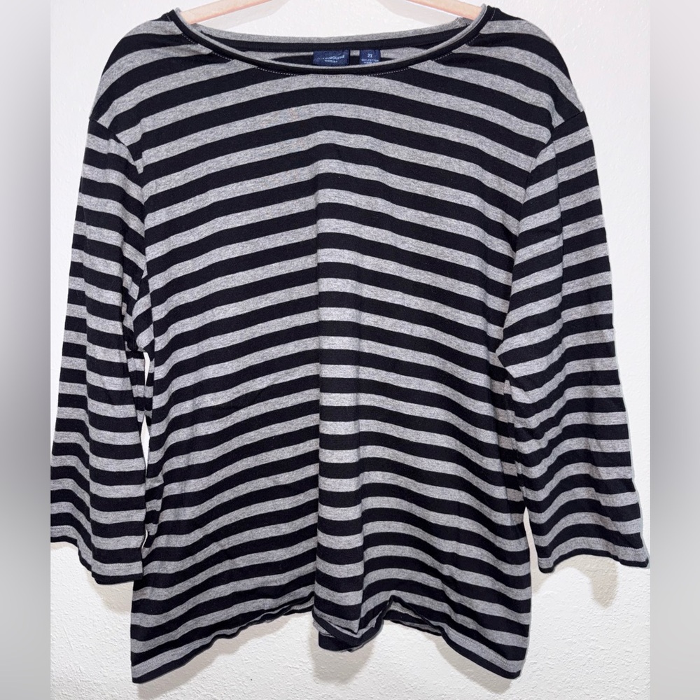 Westbound Black and Gray Striped Shirt